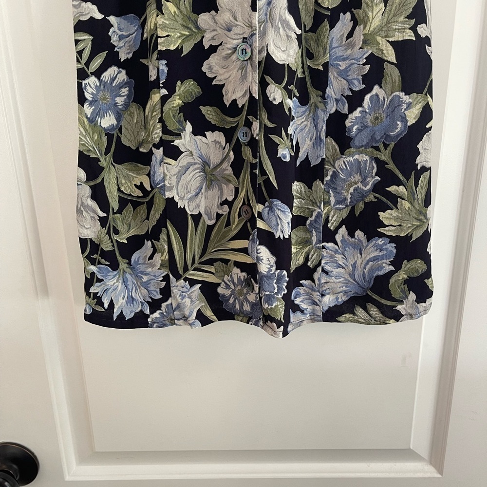 Vintage Karen Kane Floral Button Front Mini Dress - 6 - Picture 4 of 7